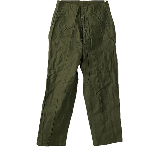 VTG OG 107 Type 1 Green Military Vietnam Sateen Trousers Pants 34x31 Button Fly