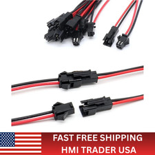 10Pairs  Black JST SM 2 Pin Male Female Wire Connector Cable Set LED - NEW