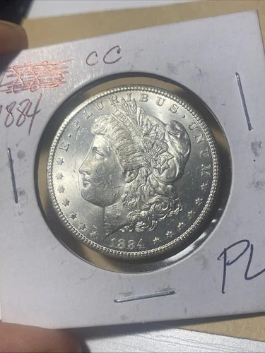 1884-CC Morgan Silver Dollar- BU. Prooflike Reflection. Gorgeous Rare Coin.