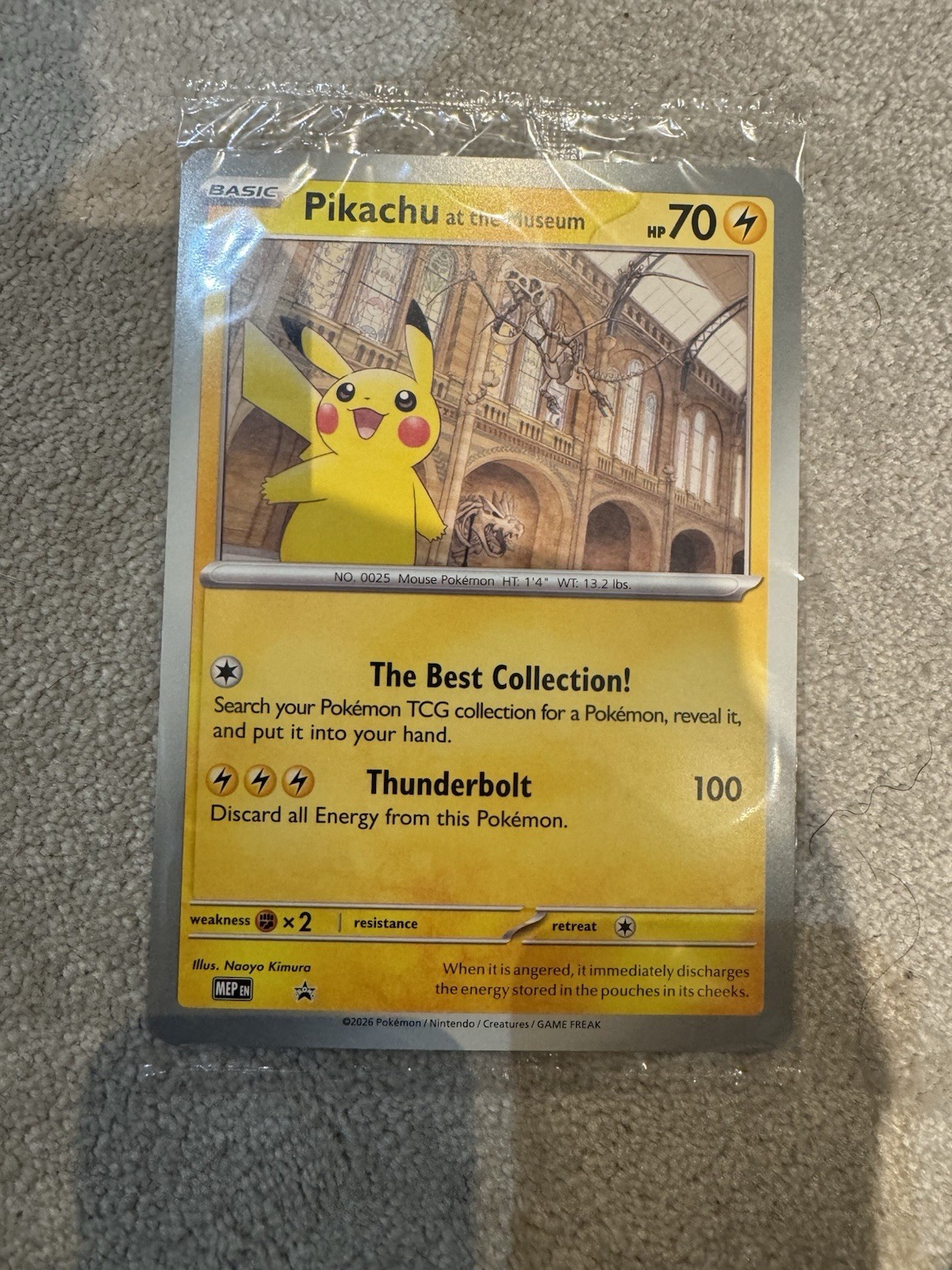 Pikachu at the museum jumbo card