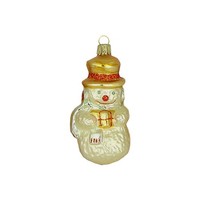Haberland Christbaumschmuck,-Kugel - Mittlerer Schneemann Gletscherblau 11Cm
