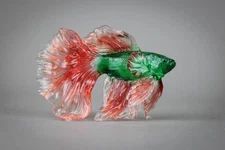 CM Clearware Light Red/Green Betta Fish ~ Dan Van’s Customs 1:1 Scale Real Size!