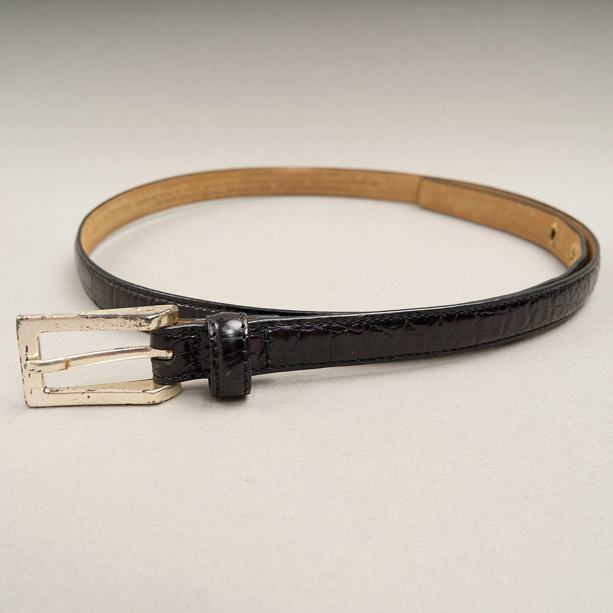 Liz Claiborne Leather Belt Medium Black Brass Turtles Metal Medallion Novelty Liz Claiborne Leather Black Belts for Women for sale | eBay main image 3