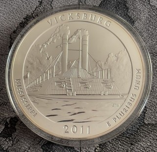 5 Oz Silbermünze America the Beautiful Mississippi Vicksburg 2011