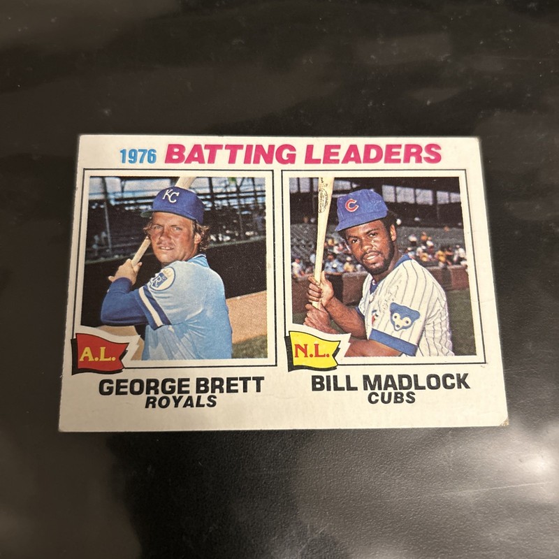 Price Drop - 1977 Topps George Brett/Madlock 1 Nr Mint 1976 Batting Leaders HOF