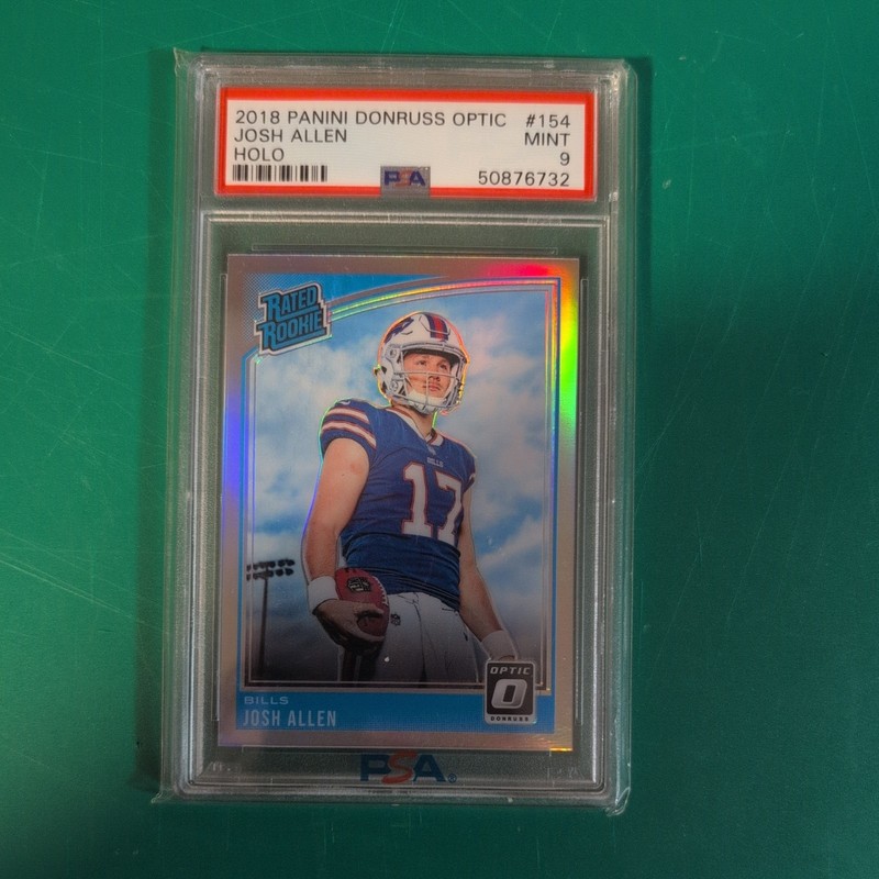 Panini 2018 Donruss Optic Josh Allen Bills Rated Rookie Holo Prizm #154 PSA 9