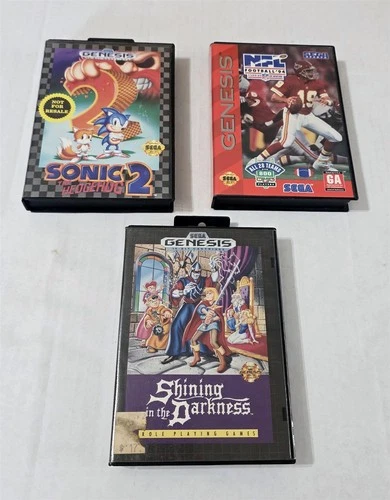 T-223 VINTAGE SEGA GENESIS SHINING IN THE DARKNESS SONIC 2 & MORE