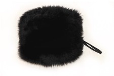 Muff aus echtem Pelz - mit Innenfutter, kleine Reißverschlusstasche