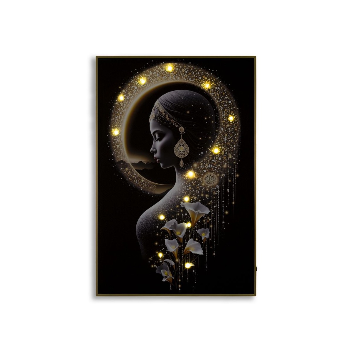 Tableau imprimé à LED Inda cadre déco murale multicolore de format 60x90 cm