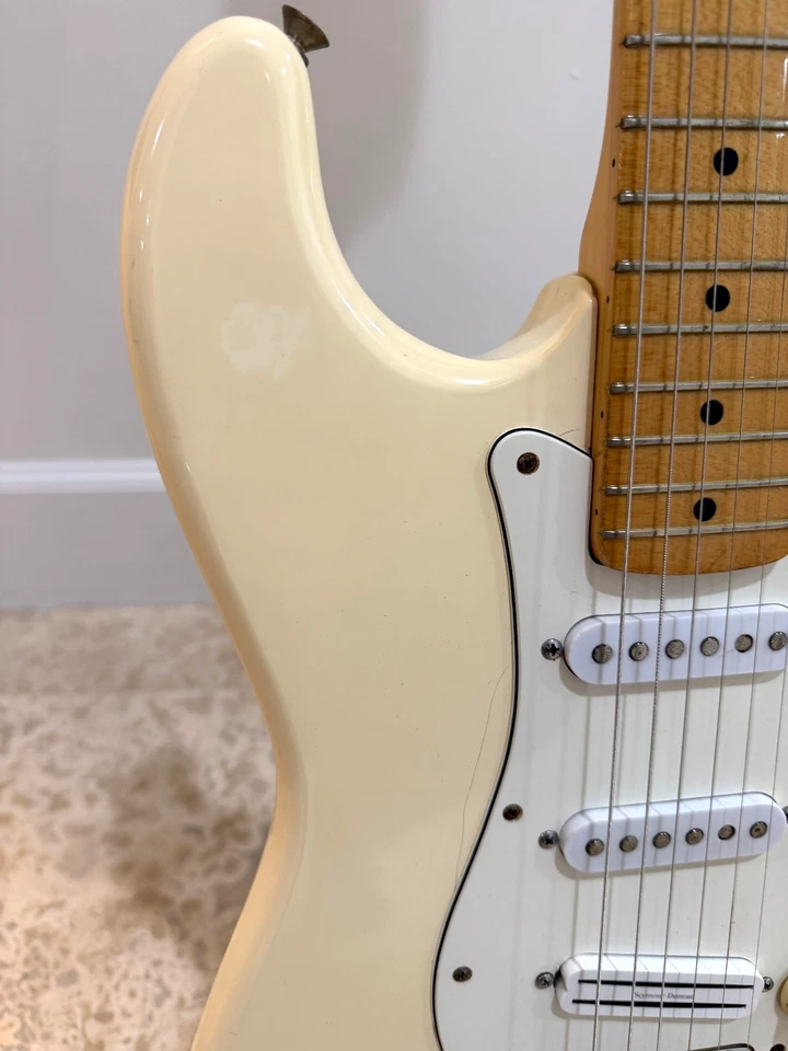 Vintage 1970s Ibanez Stratocaster Electric Guitar Lawsuit Era - White - Image 4 of 4