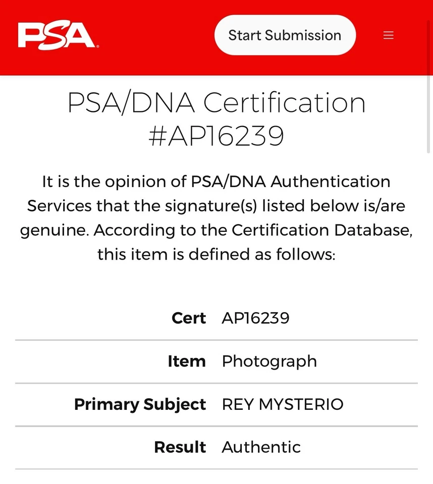 WWE REY MYSTERIO 619 SIGNED 8X10 ORIGINAL PROMO PHOTO WITH PSA COA FROM 2010 - Image 4 of 4