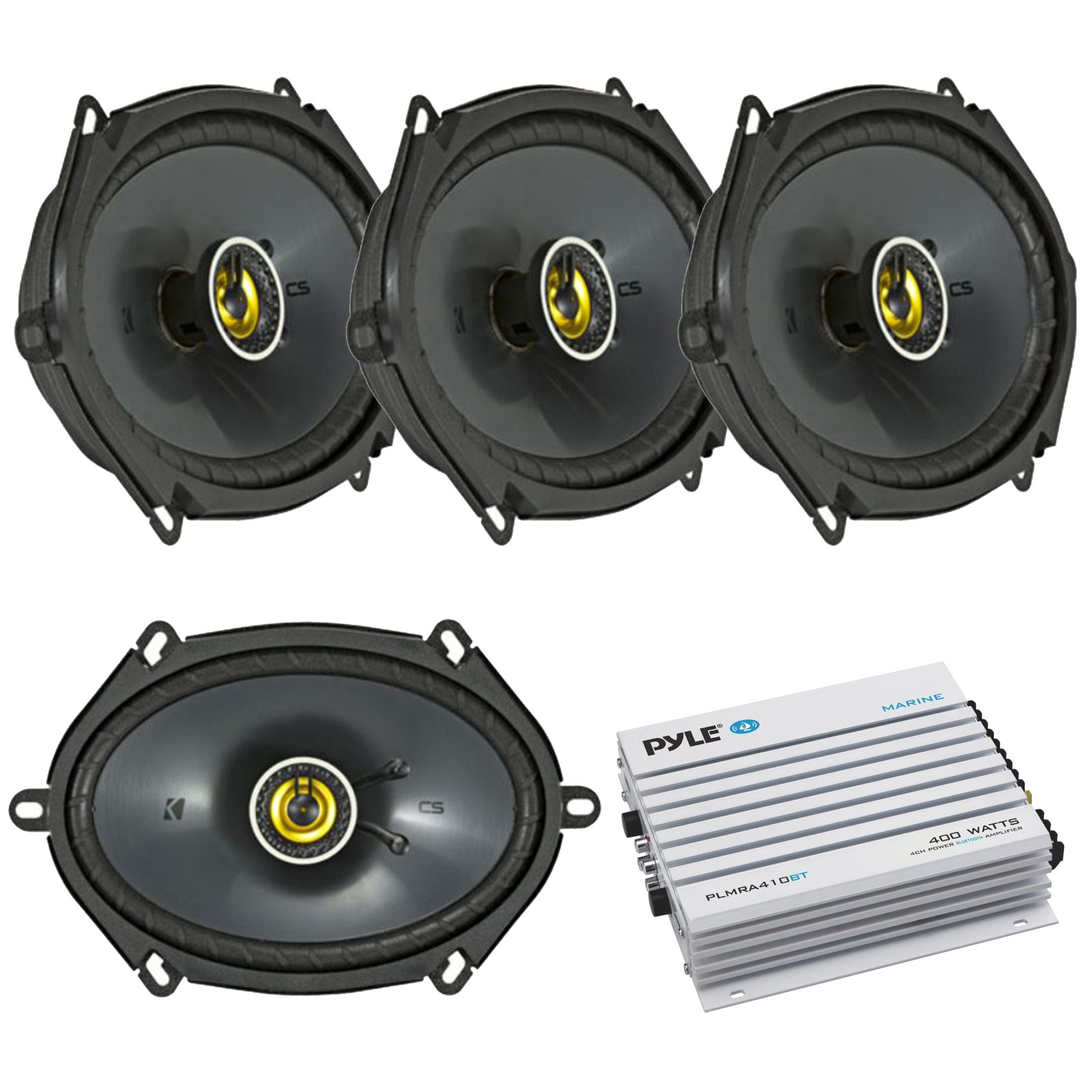 2 Pairs Of Kicker 46CSC684 6X8" Car Stereo Speakers, 4-Chann