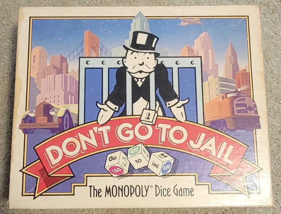 Vintage 1991 Monopoly Don’t Go To Jail Dice Game By Parker Brothers Complete Set - Image 2 of 3