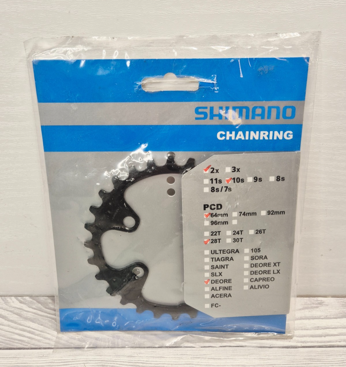 Shimano Deore FC-M6000 28T Chainring - 2 x 10 speed - 38-28T (BG) - Y1WD28000