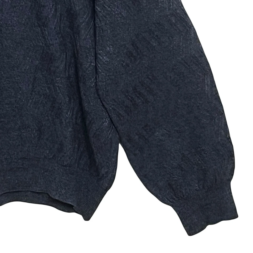 Suéter Toscano Italiano Tejido Lana Merino Para Hombre Talla XL Azul/Gris Cuello Foto 4 de 4