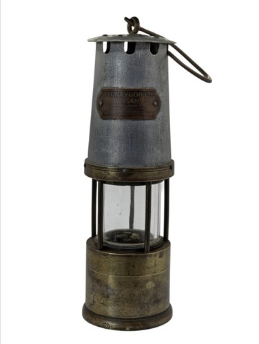 J.H. Naylor Miners’ Safety Lamp SN2241 – 1930s Wigan Steel & Copper Badge