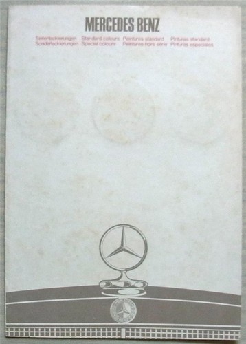 Mercedes Benz Standardfarben Sonderfarben Tabelle 1969-70 #WZ 1240/06/40/1269