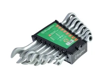 Buyohlic 8-Pc Ratcheting Wrench Set - CR-V Steel, Matte Finish, Rack Organizer