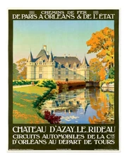 Vintage Chateau Wall Art Poster - Scenic Travel Illustration