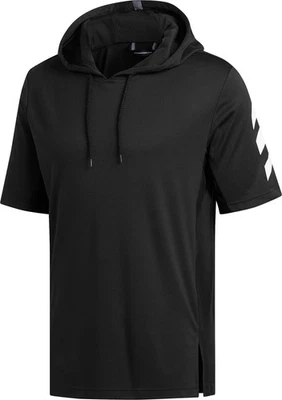 adidas SPT Mens Hoody Black Short Sleeve Stylish Hooded Moisture Wicking Sports - Image 1 of 2