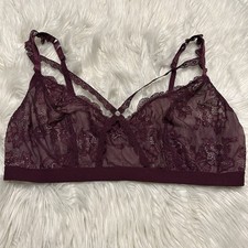 Torrid 2 Bralette Purple Semi Sheer Wireless Pullover