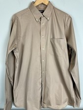 Chaps Wrinkle Free Dress Shirt L 16-16.5 36/37 Tan Beige Essentials Regular Fit