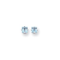 14k White Gold 4mm Princess Cut Blue Topaz Earrings. Gem Wt- 0.94ct on sale 14k White Gold 4mm Princess Cut Blue Topaz Earrings. Gem Wt- 0.94ct on sale
