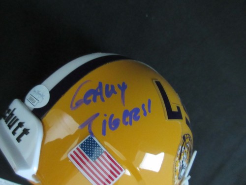 ED ORGERON SIGNED LSU TIGERS MINI HELMET w/GeauxTigers JSA COA EXACT PROOF - Picture 4 of 6