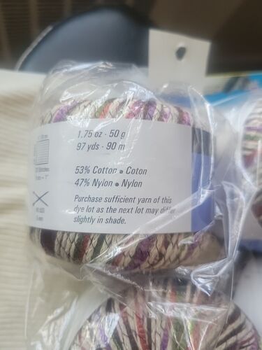 4 BALLS BERROCO ZODIAC CORD/TAPE YARN 1 3/4 OZ-COTTON/NYLON-ITALY-VARIEGATED - Picture 3 of 7