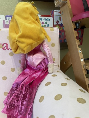 Disney Store Aurora Bella Addormentata Glitter Peluche Morbido Rag Bambola Giocattolo 20" - Foto 8 di 11