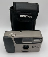 PENTAX PC-330 Film Camera 26mm with Leather Case Battery Tested