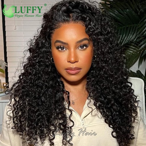 Jerry Curly 13×6 HD Lace Front Wigs  Pre Plucked Human Hair HD Full Lace Wigs - Afbeelding 1 van 14