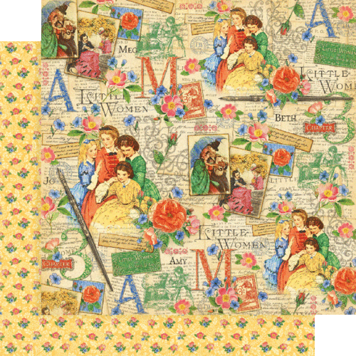 GRAPHIC 45 "LITTLE WOMEN" 12X12 PAPER PACK GIRLS SISTERS RETIRED SCRAPJACK'S - Picture 4 of 10