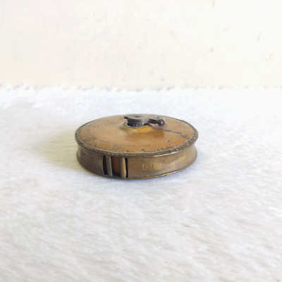 Vintage Alte Frühe Lufkin Marke Messband 50 Ft USA Dekorativ M135