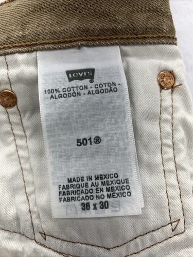 Levi 501 XX Men Denim Jeans Size 36X30 Button Fly Brown Straight - Picture 18 of 23