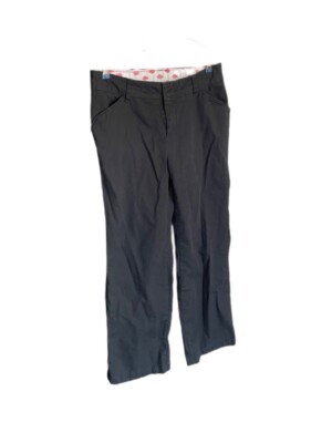 Dickies Black Twill Relaxed Fit Cotton Spandex Casual Pants Women s 4 R