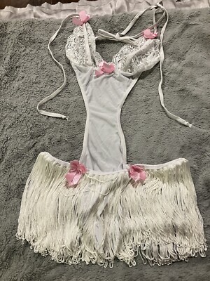 Risqu White Sexy Fringe Lingerie O/S | eBay