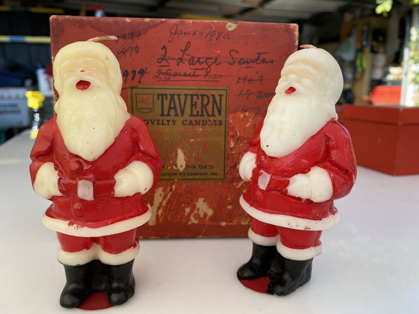 Vintage Tavern Novelty Candles 2 Lager Santa Claus Unused W/ Org Box 5