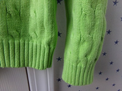 Vintage Boys POLO RALPH LAUREN Cable Knit Green 100% Cotton Size 5 SWEATER JAPAN - Picture 14 of 16