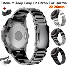 Quickfit Titanium Watch Band Wrist Strap For Garmin Fenix 7X 7 6 6X 5 5X 3 22/26