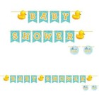 Bubble Bath Rubber Ducky Duck Animal Baby Shower Party Decoration Ribbon Banner