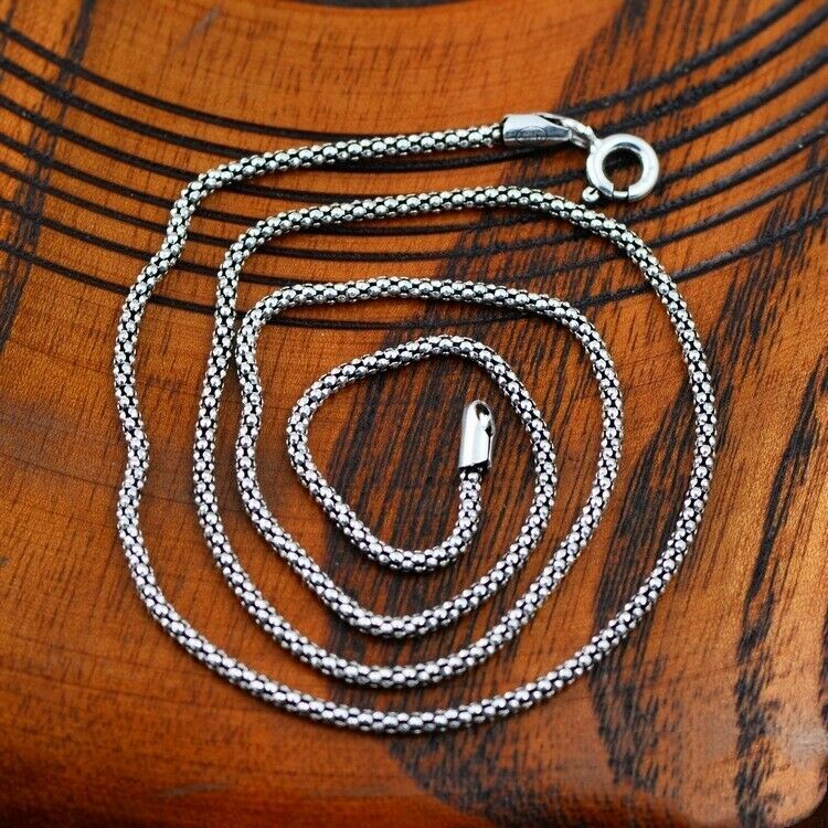 925 Sterling Silver Popcorn Chain Necklace A2422 | eBay