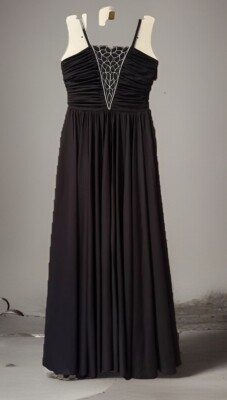After 6 Vintage Black Maxi Dress M Whimsigoth Fairy Grunge Vamp Goth Formal