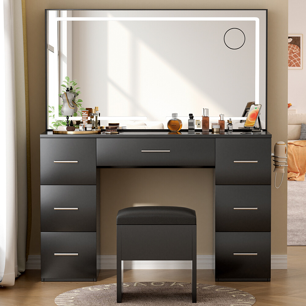 化粧台 化粧室 DRESSING TABLE WITH LIGHTS Amazon.com: FairyHover Dressing Table with LED Lights Mirror