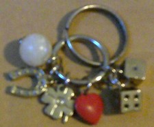 DICE HORSESHOE CLOVER HEART BEAD Charms keyring key chain keychain
