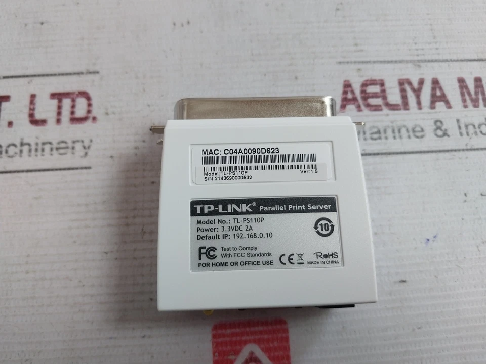 Servidor de impresión Fast Ethernet de puerto paralelo único TP-LINK TL-PS110P versión 1,5 Foto 4 de 4