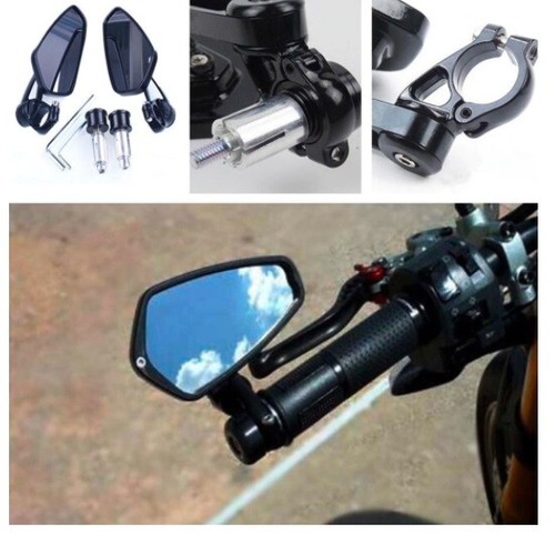 Espejos lateral corto retrovisores tope manillar universal para moto | eBay