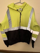 ML Kishigo High Vis Reflective Hoodie XL Small Stains  Pilling But Lots Of Life