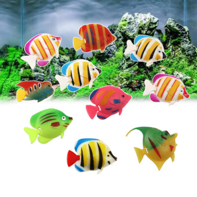 10PCS Artificial Fish Simulation Fake Fish Floating Vivid Landscape Ornament