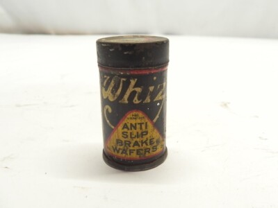 VINTAGE EARLY 1900'S WHIZ ANTI-SLIP BRAKE WAFERS ALMOST FULL CAN *RARE* USED 